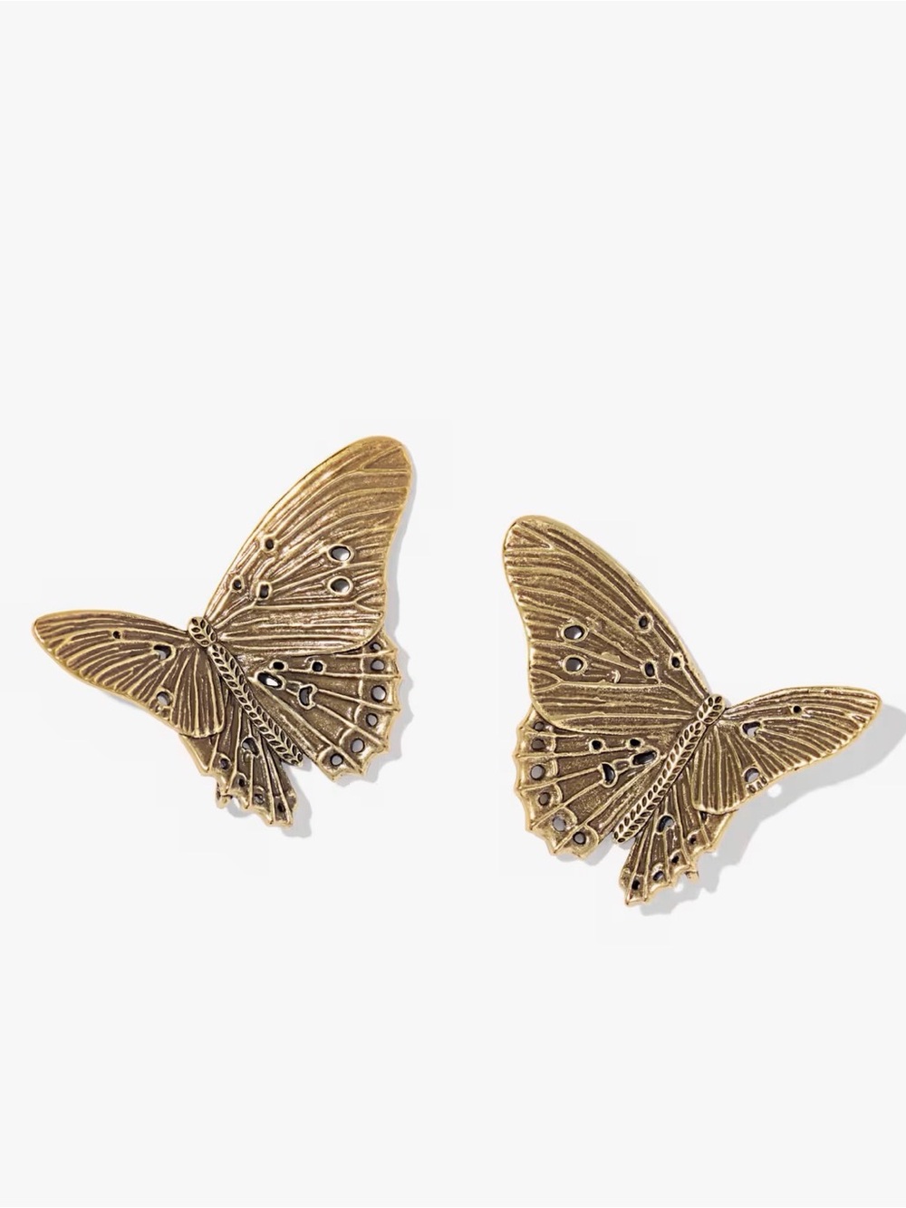 Kendra Scott Cailey Butterfly Vintage Gold Statement Stud Earrings